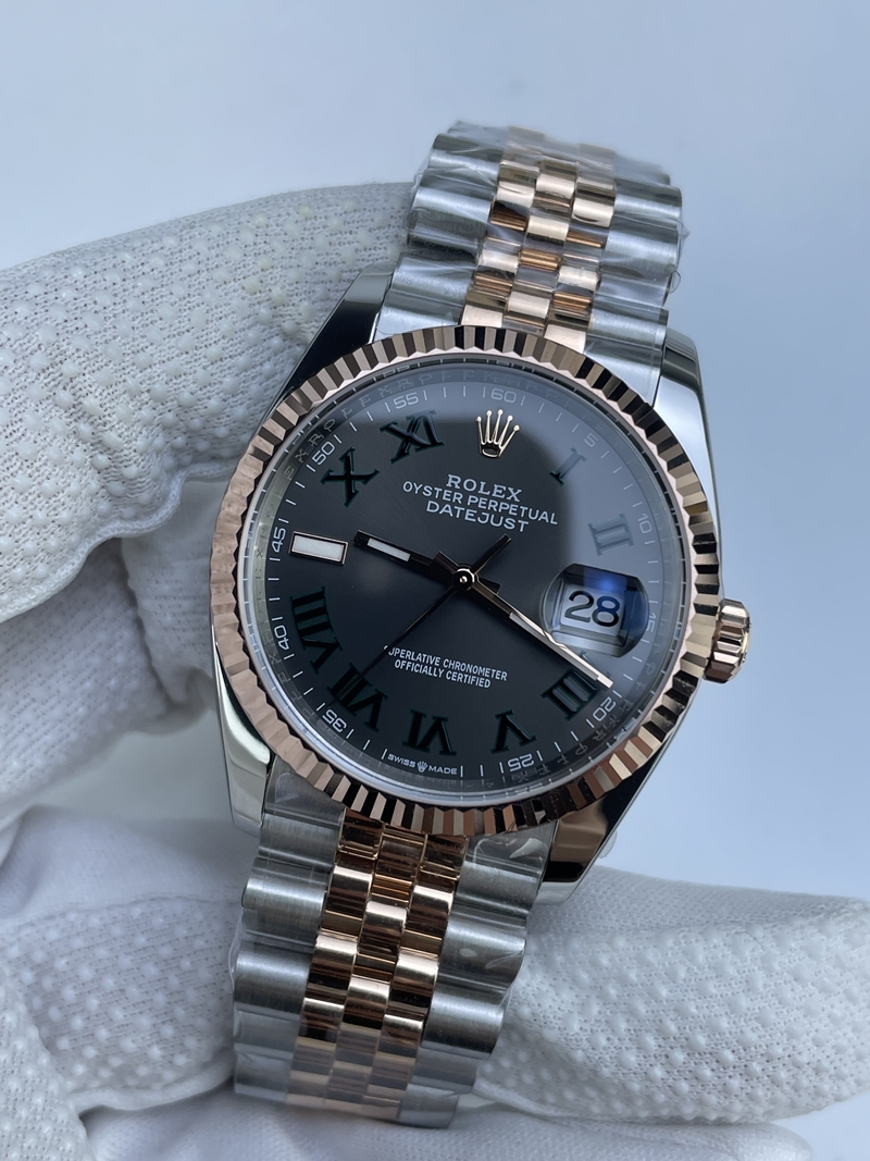 (준비완료/특급배송)NO.3096/롤렉스 데이저스트 126231 36미리 윔블던 로즈골드 콤비 QP공장